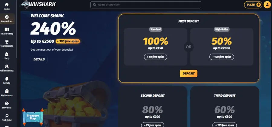 Winshark casino login